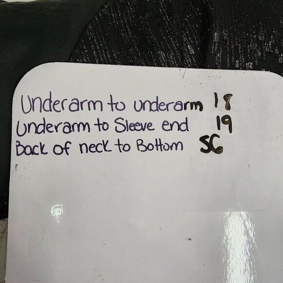 BHLDN Anthropologie Dress V Neck Long Sleeve Black‎ Sequin Empire Waist Size 6 - Picture 12 of 13